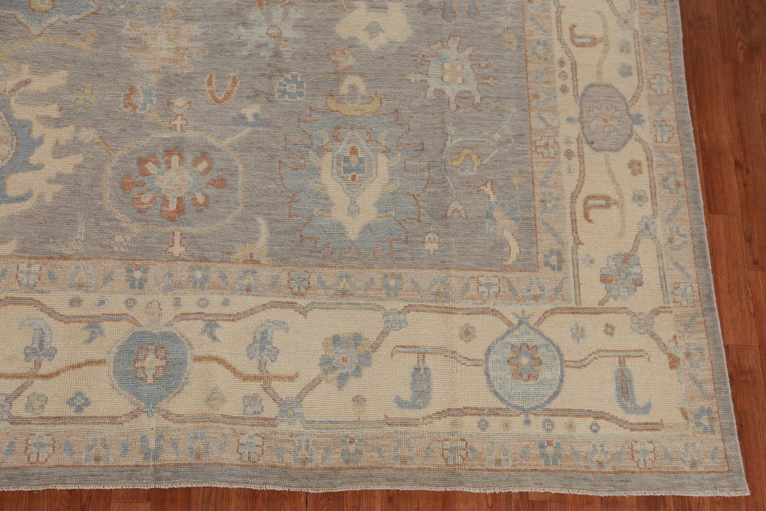 Vegetable Dye Floral Oushak Turkish Area Rug 9x13