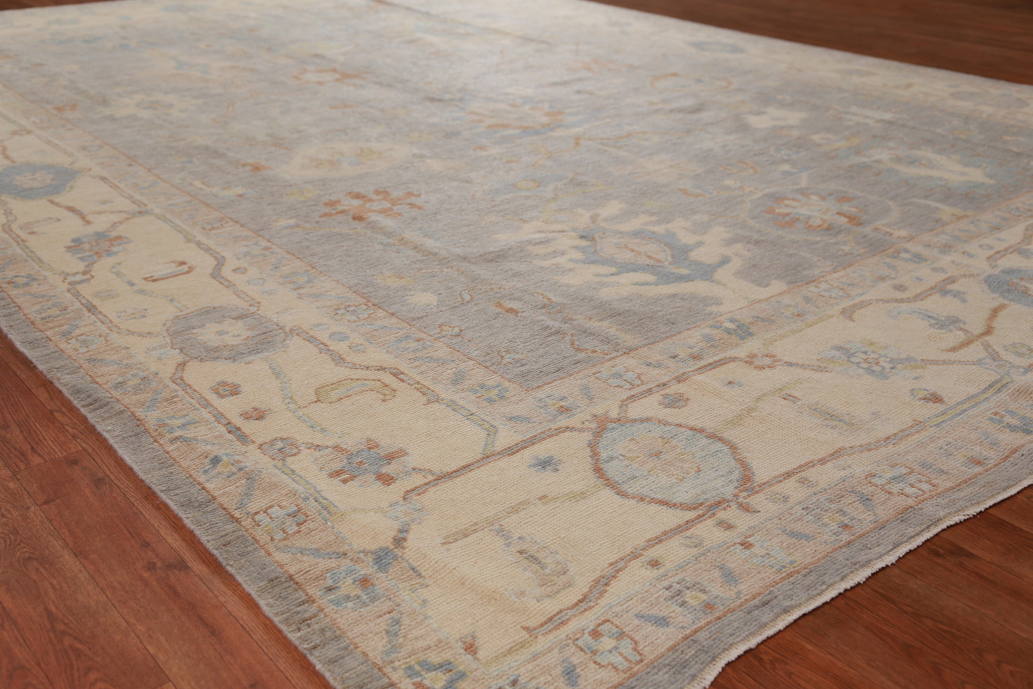 Vegetable Dye Floral Oushak Turkish Area Rug 9x13