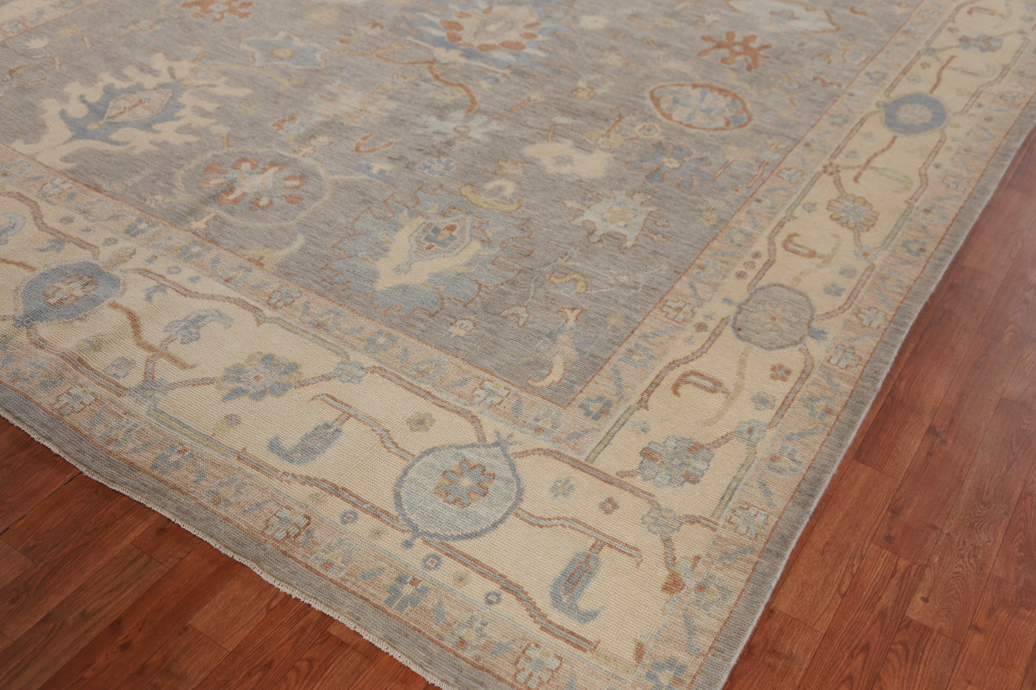Vegetable Dye Floral Oushak Turkish Area Rug 9x13