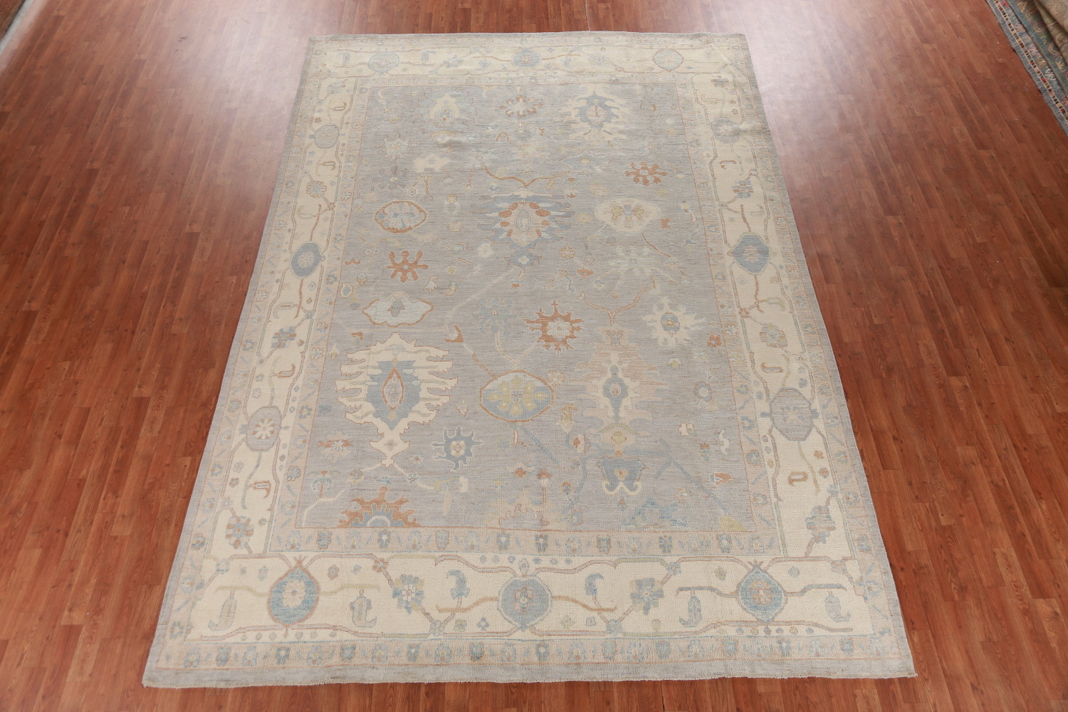 Vegetable Dye Floral Oushak Turkish Area Rug 9x13