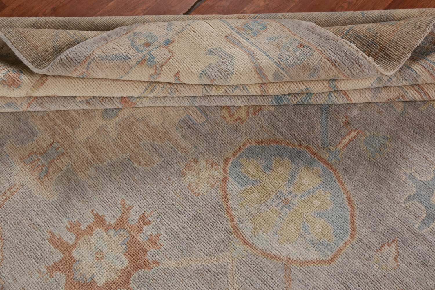 Vegetable Dye Floral Oushak Turkish Area Rug 9x13