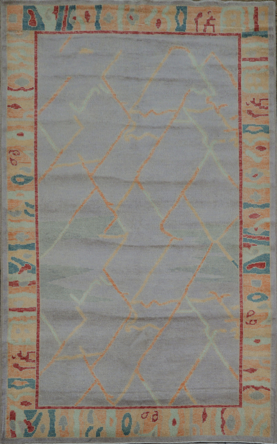 Handmade Wool Purple Oushak Vegetable Dye Rug 4x7
