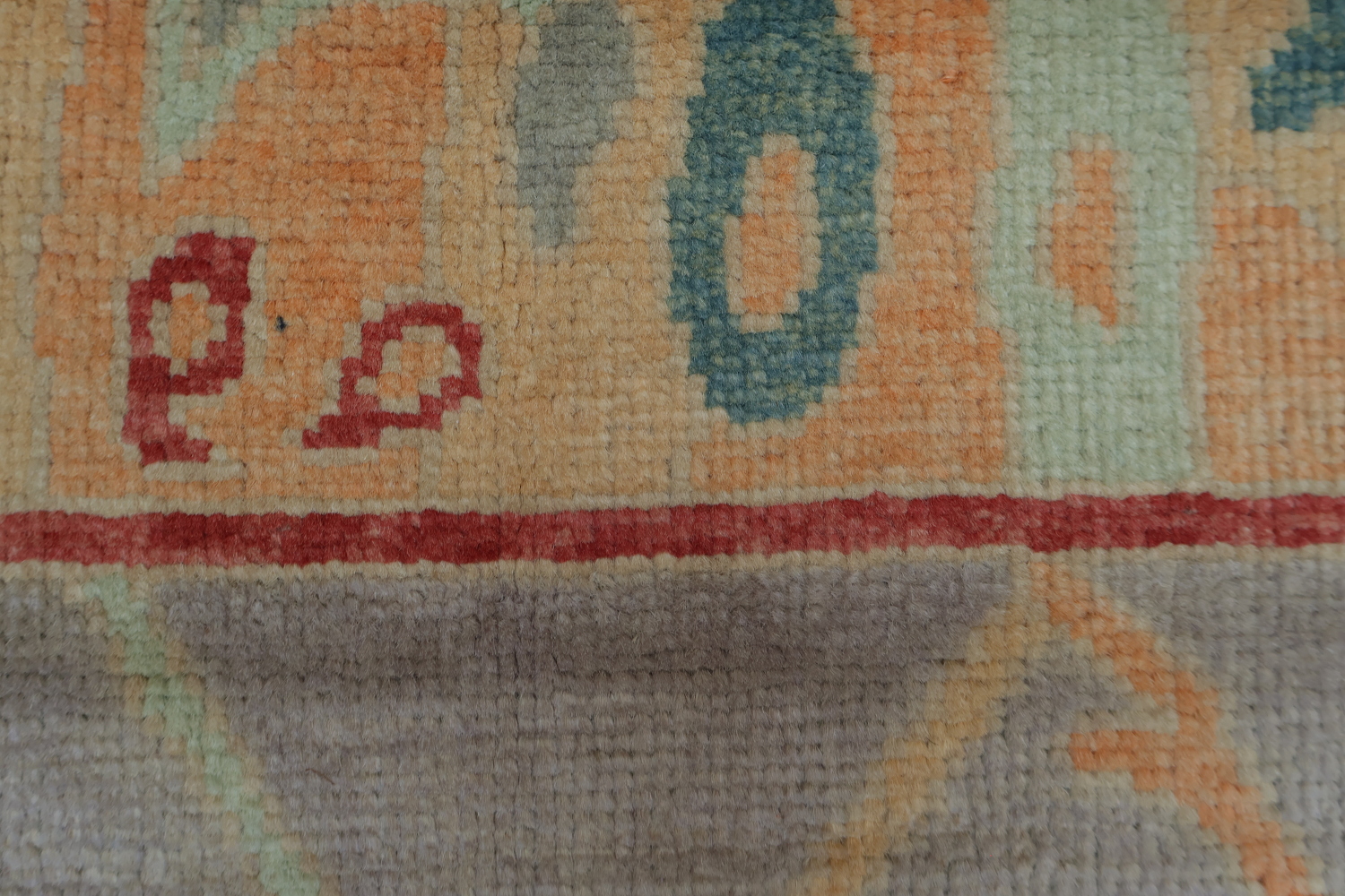 Handmade Wool Purple Oushak Vegetable Dye Rug 4x7