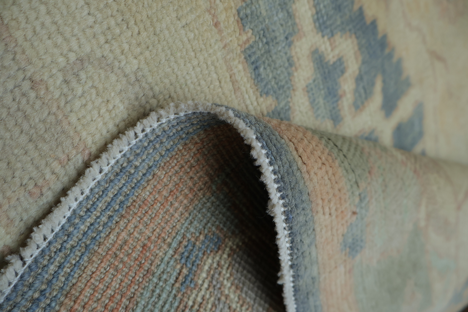 Vegetable Dye Golden Oushak Turkish Rug 4x7