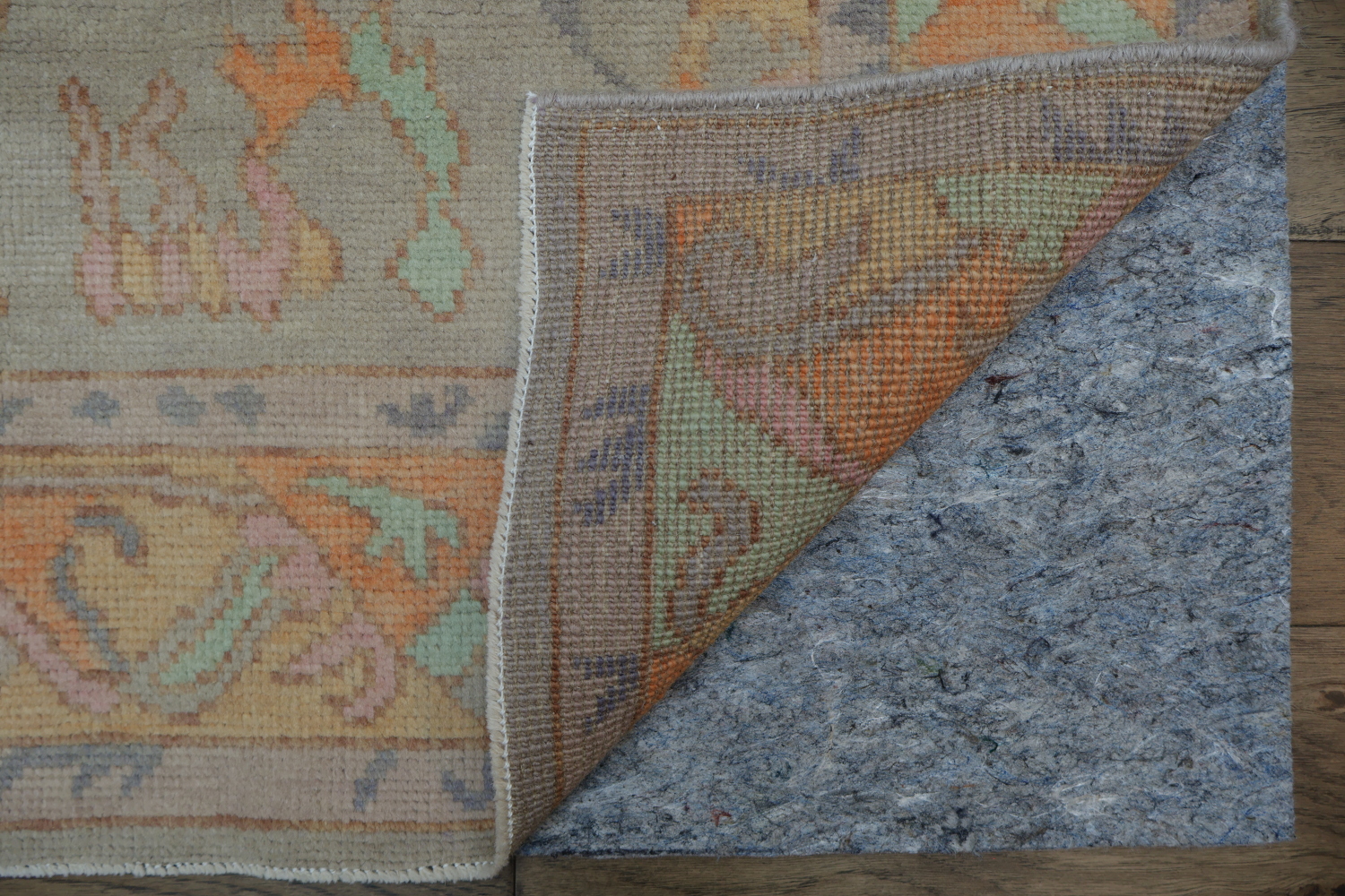 Vegetable Dye Golden Oushak Turkish Rug 4x7