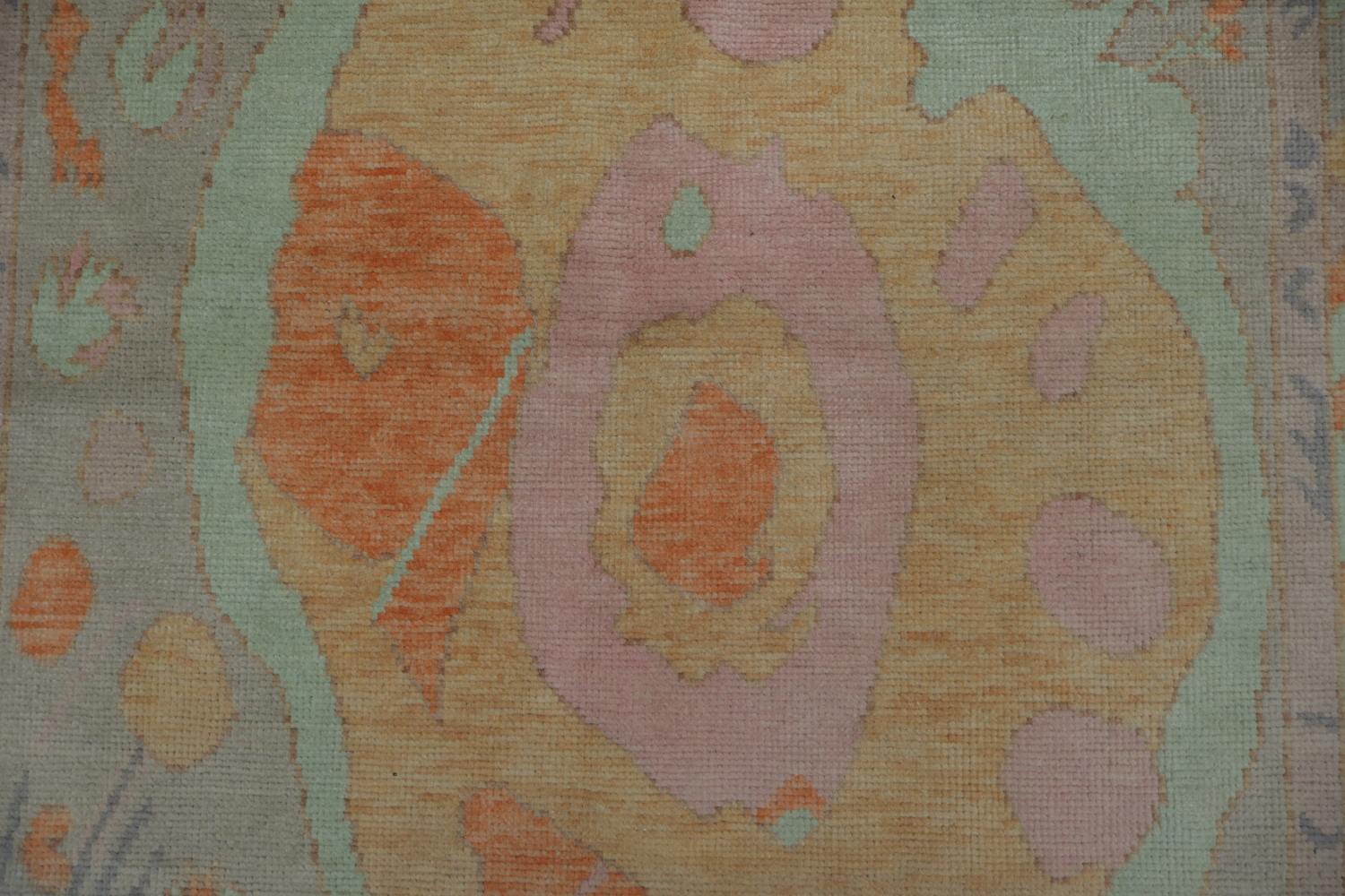 Vegetable Dye Golden Oushak Turkish Rug 4x7