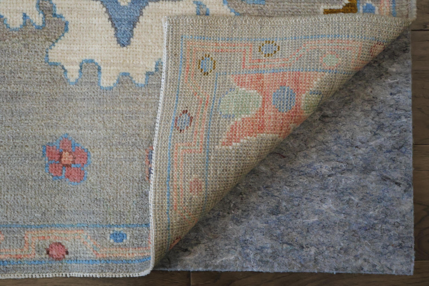 Oushak Turkish Runner with Intricate Pastel Geometric Motifs 3x10 ft
