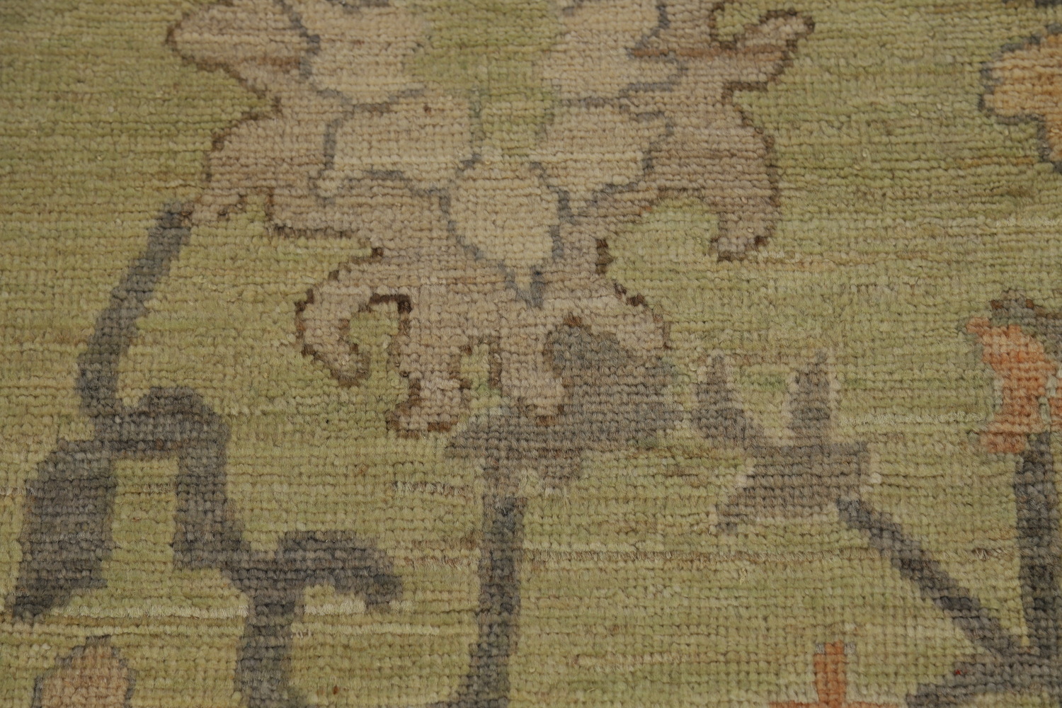 Handmade Green Oushak Vegetable Dye Area Rug 9x12