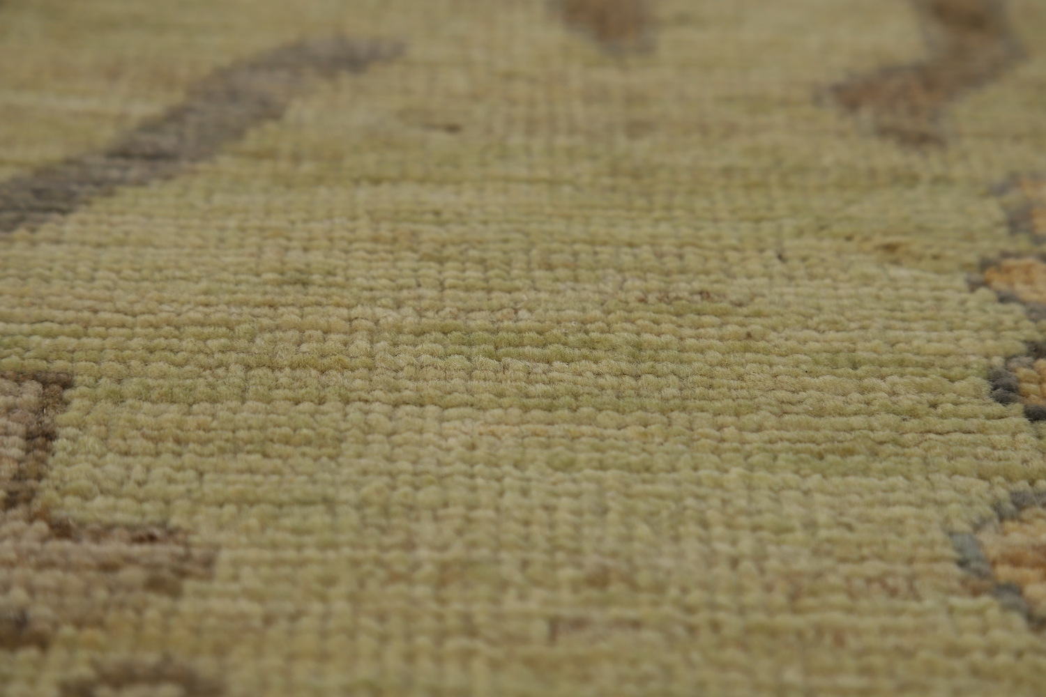Handmade Green Oushak Vegetable Dye Area Rug 9x12