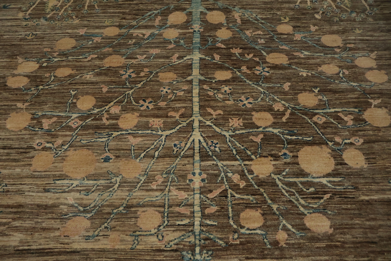Artistic Tree Oushak Chobi Area Rug 8x10 in Calming Neutral Hues