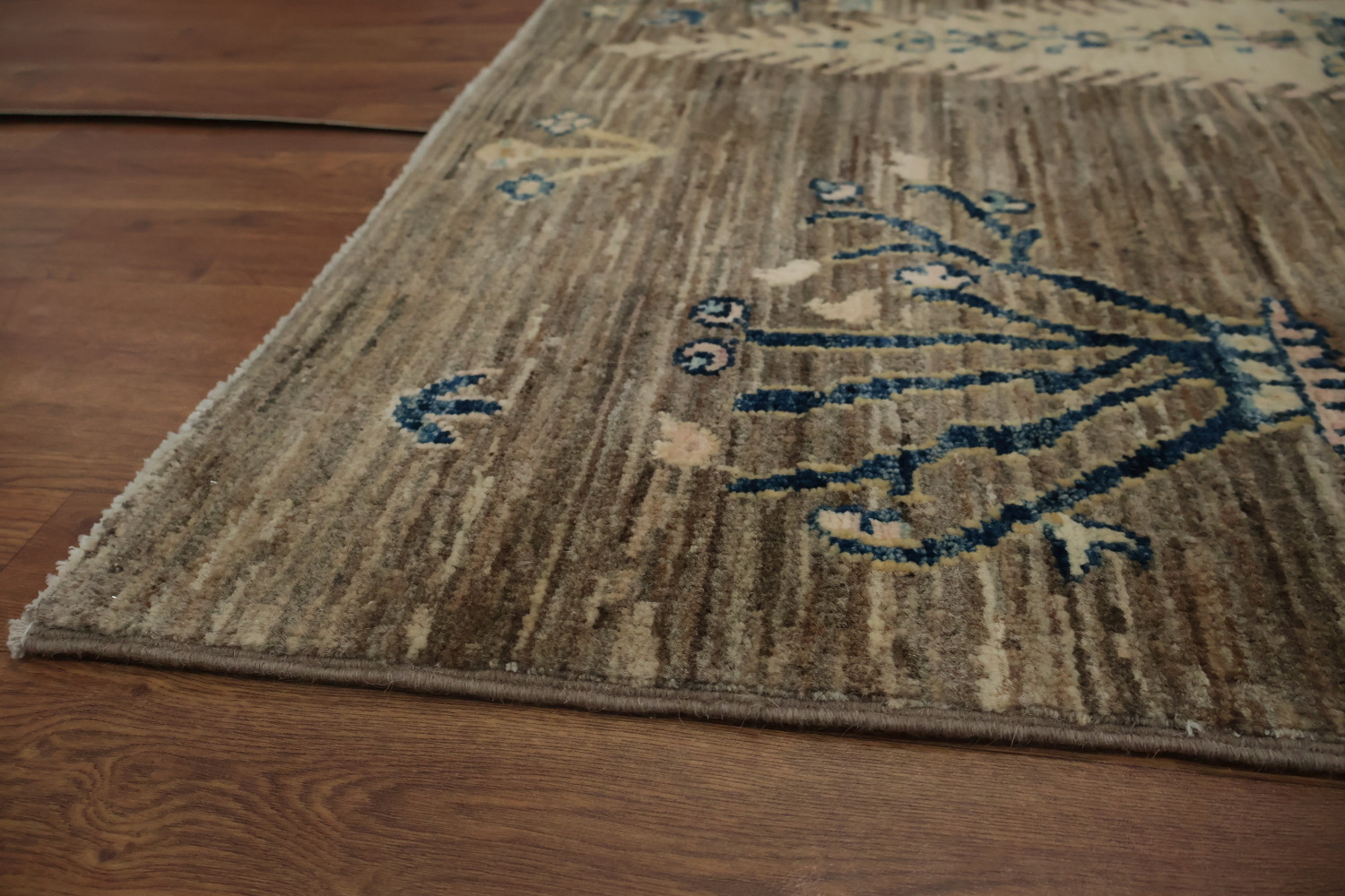 Artistic Tree Oushak Chobi Area Rug 8x10 in Calming Neutral Hues