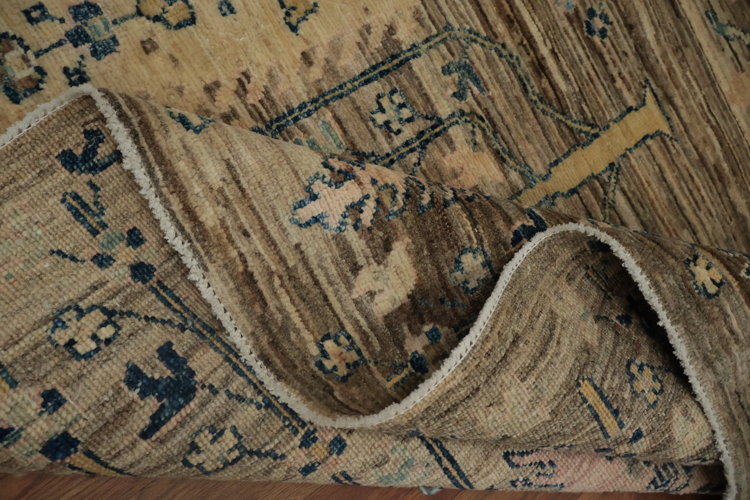 Artistic Tree Oushak Chobi Area Rug 8x10 in Calming Neutral Hues