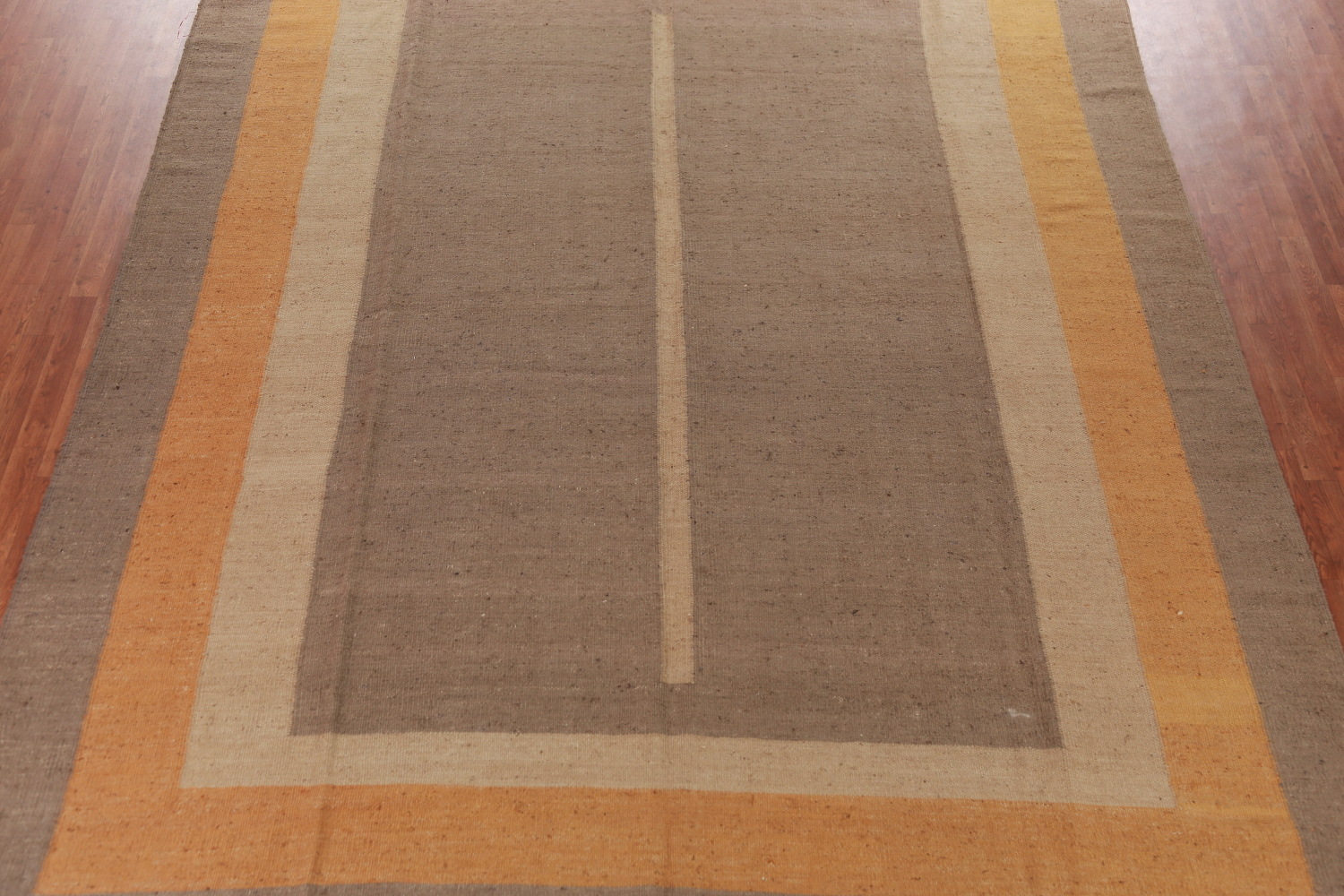 Earth Tone Jute Kilim Vegetable Dye Large Rug 10x14