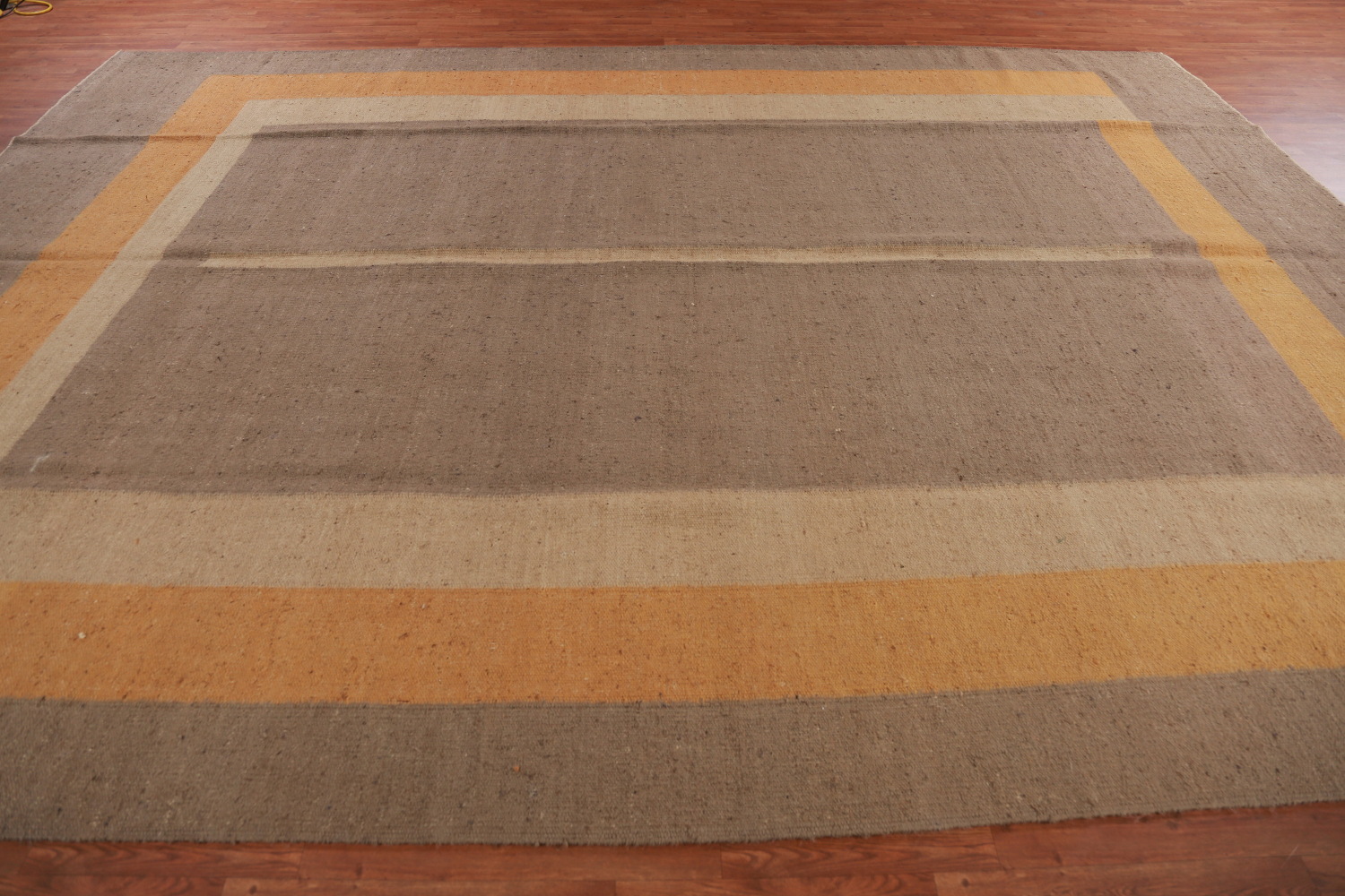 Earth Tone Jute Kilim Vegetable Dye Large Rug 10x14