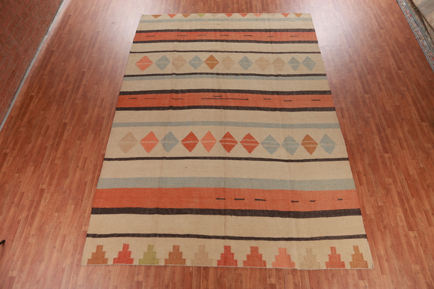 Vegetable Dye Jute Kilim Turkish Large Rug 10x14