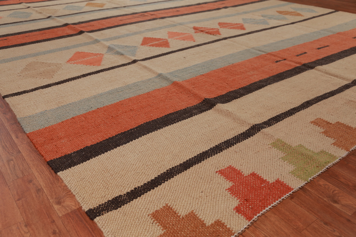 Vegetable Dye Jute Kilim Turkish Large Rug 10x14