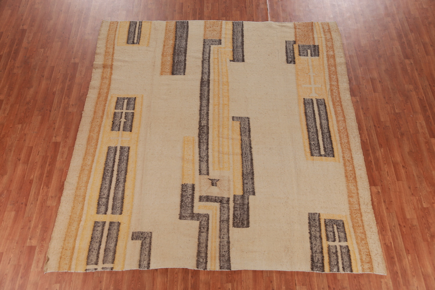 Contemporary Jute Kilim Turkish Square Rug 9x9