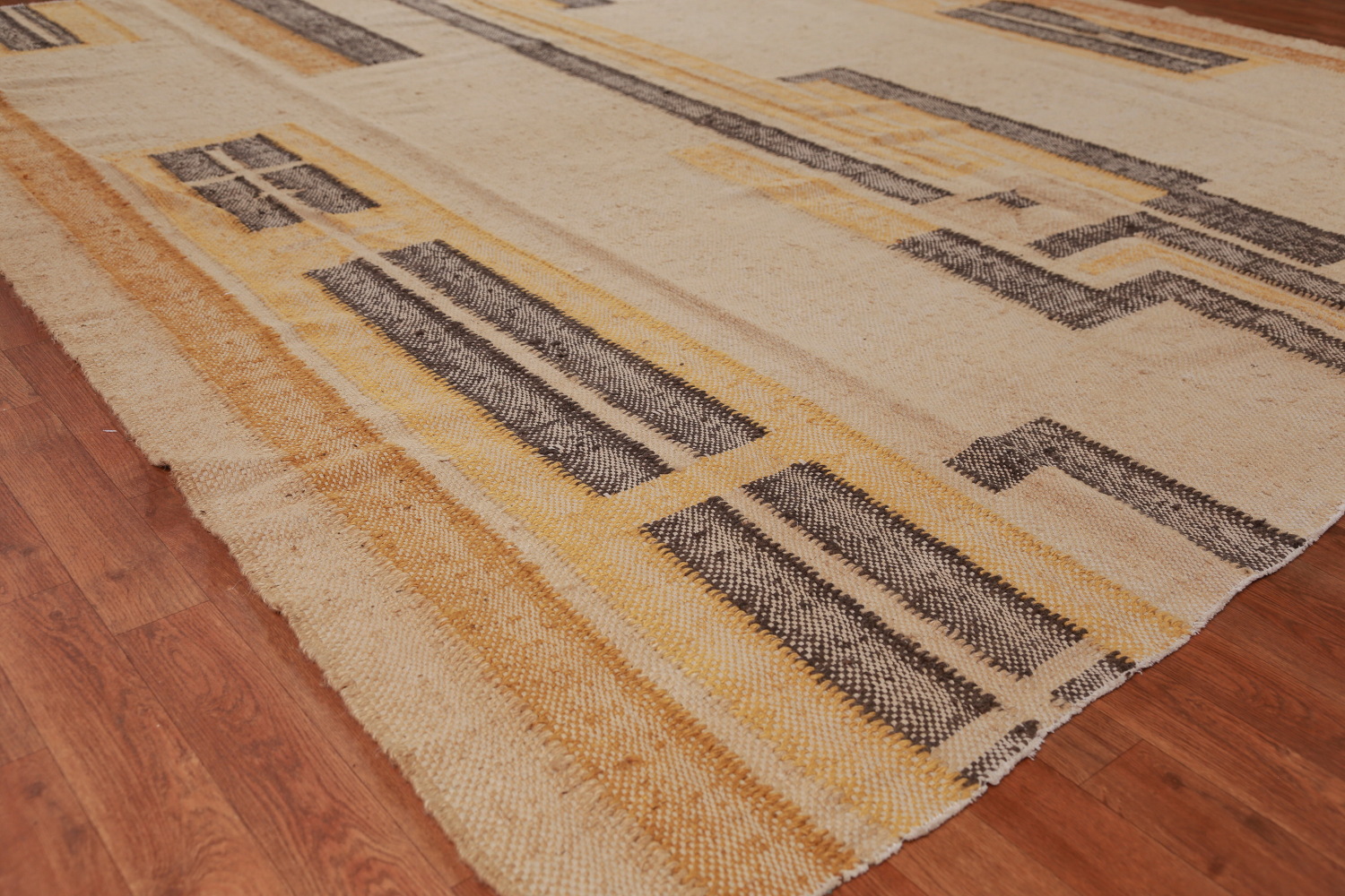 Contemporary Jute Kilim Turkish Square Rug 9x9