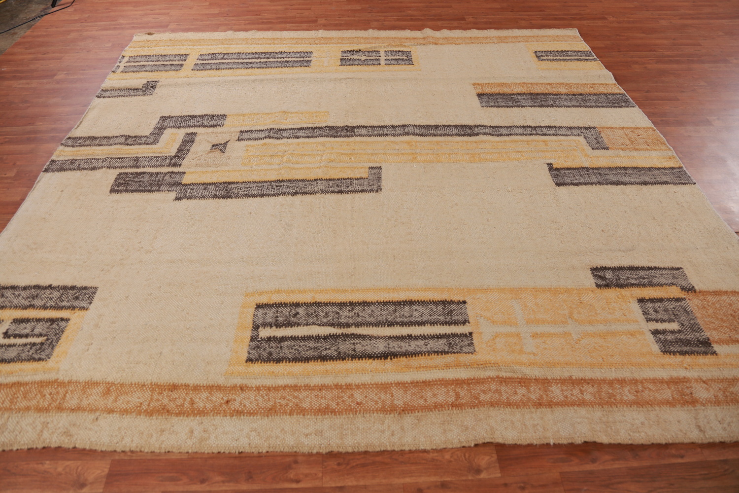 Contemporary Jute Kilim Turkish Square Rug 9x9