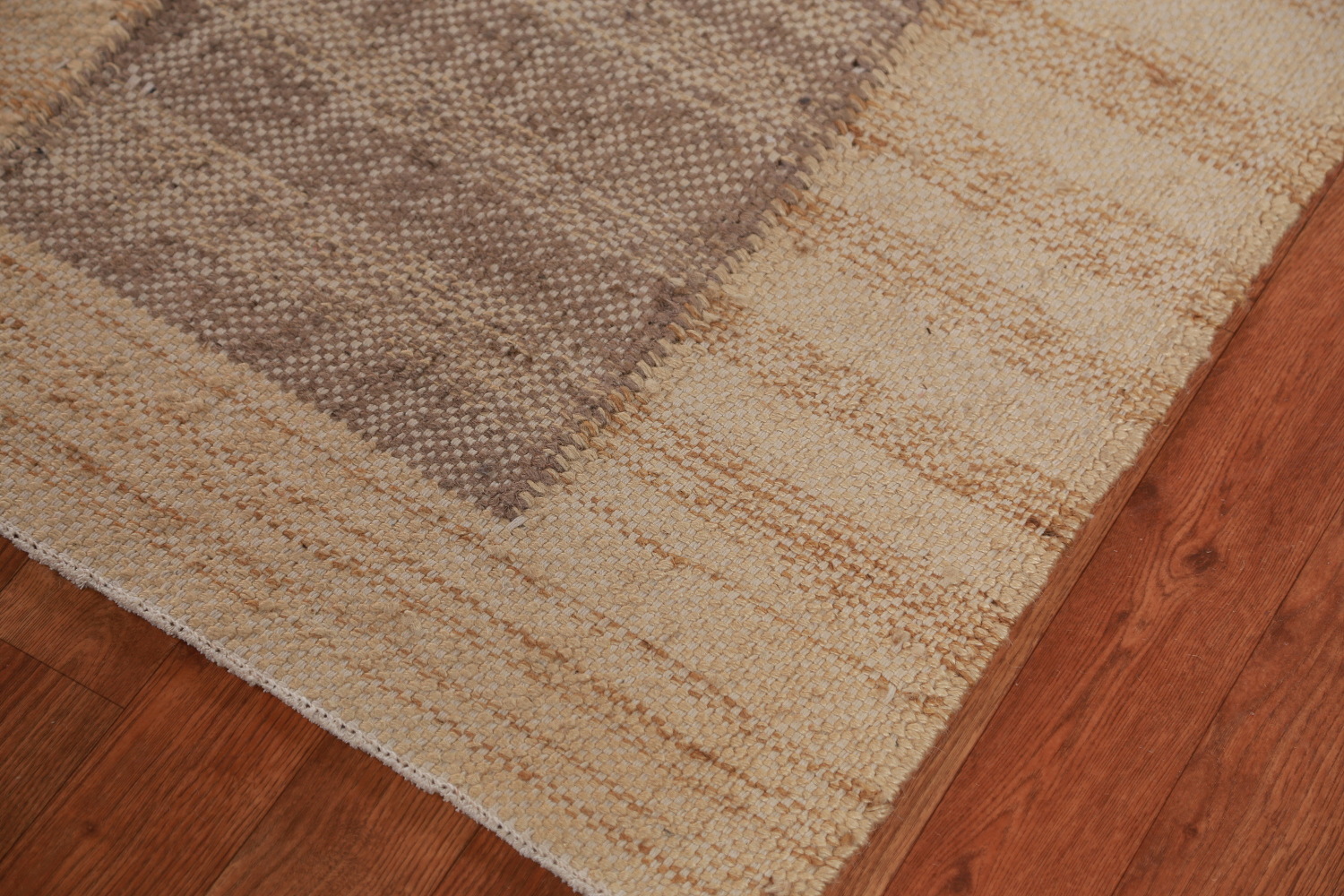 Flat Weave Modern Jute Kilim Vegetable Dye Area Rug 9x11