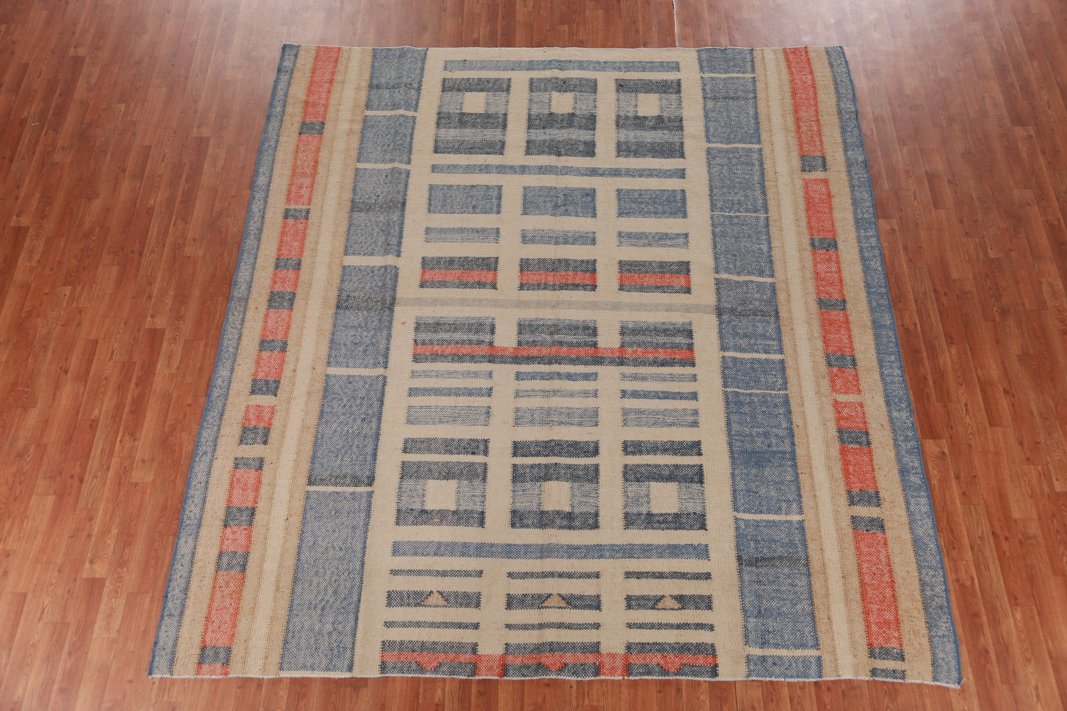 Vegetable Dye Jute Kilim Turkish Square Rug 9x9