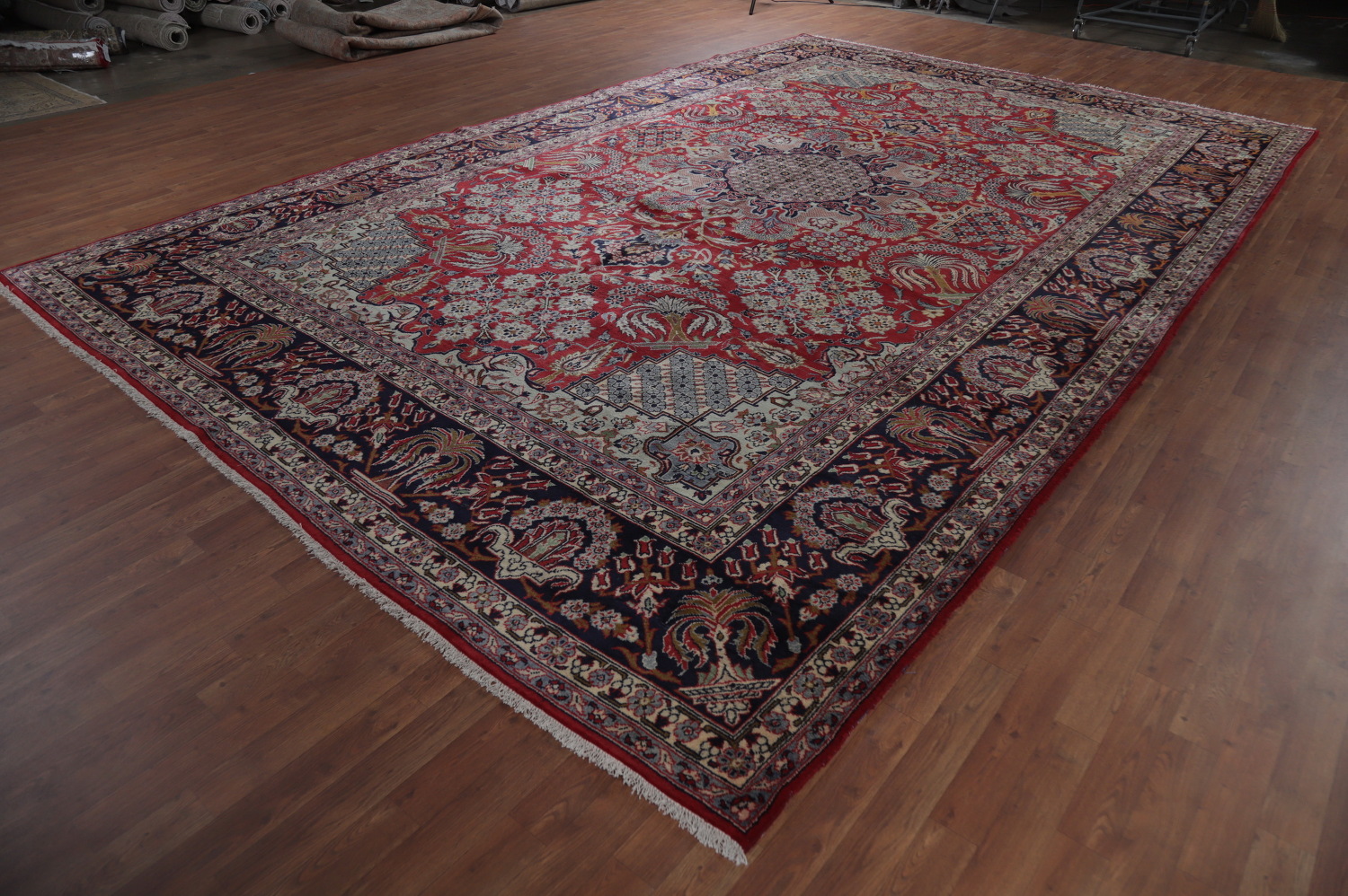 Vintage Floral Najafabad Persian Large Rug 10x16