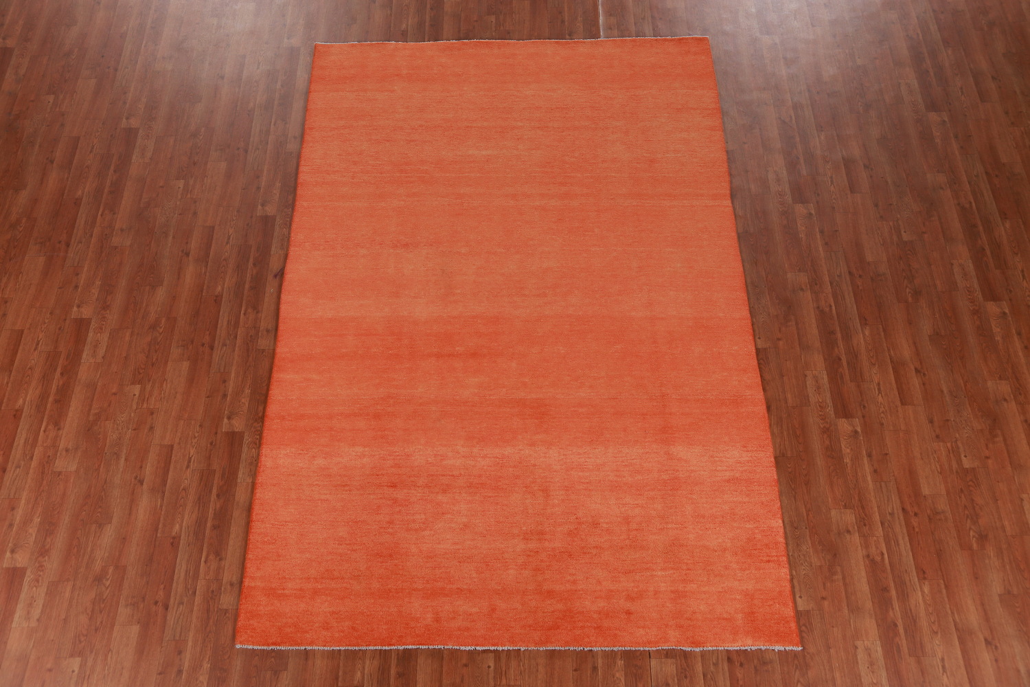 Orange Wool Modern Gabbeh Vegetable Dye Area Rug 6x9