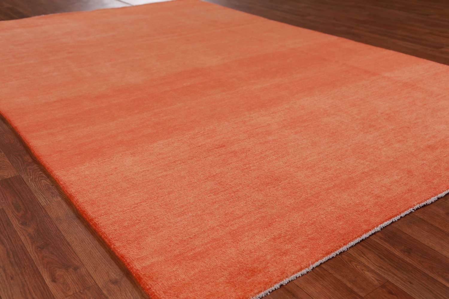 Orange Wool Modern Gabbeh Vegetable Dye Area Rug 6x9