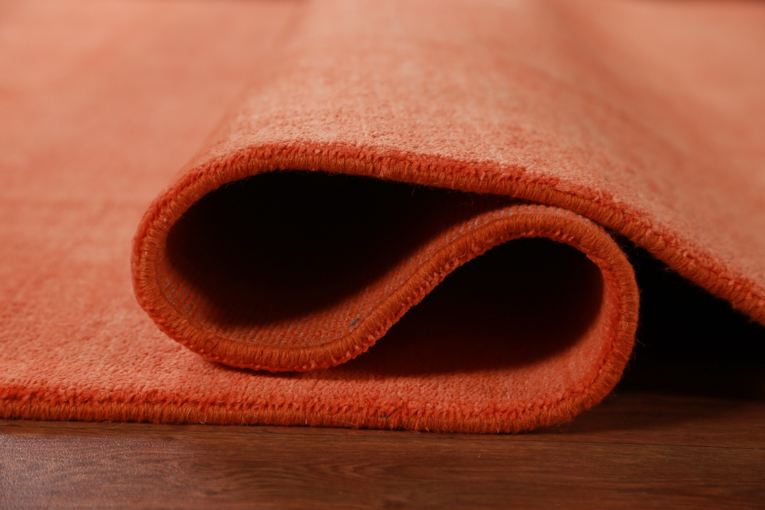 Orange Wool Modern Gabbeh Vegetable Dye Area Rug 6x9