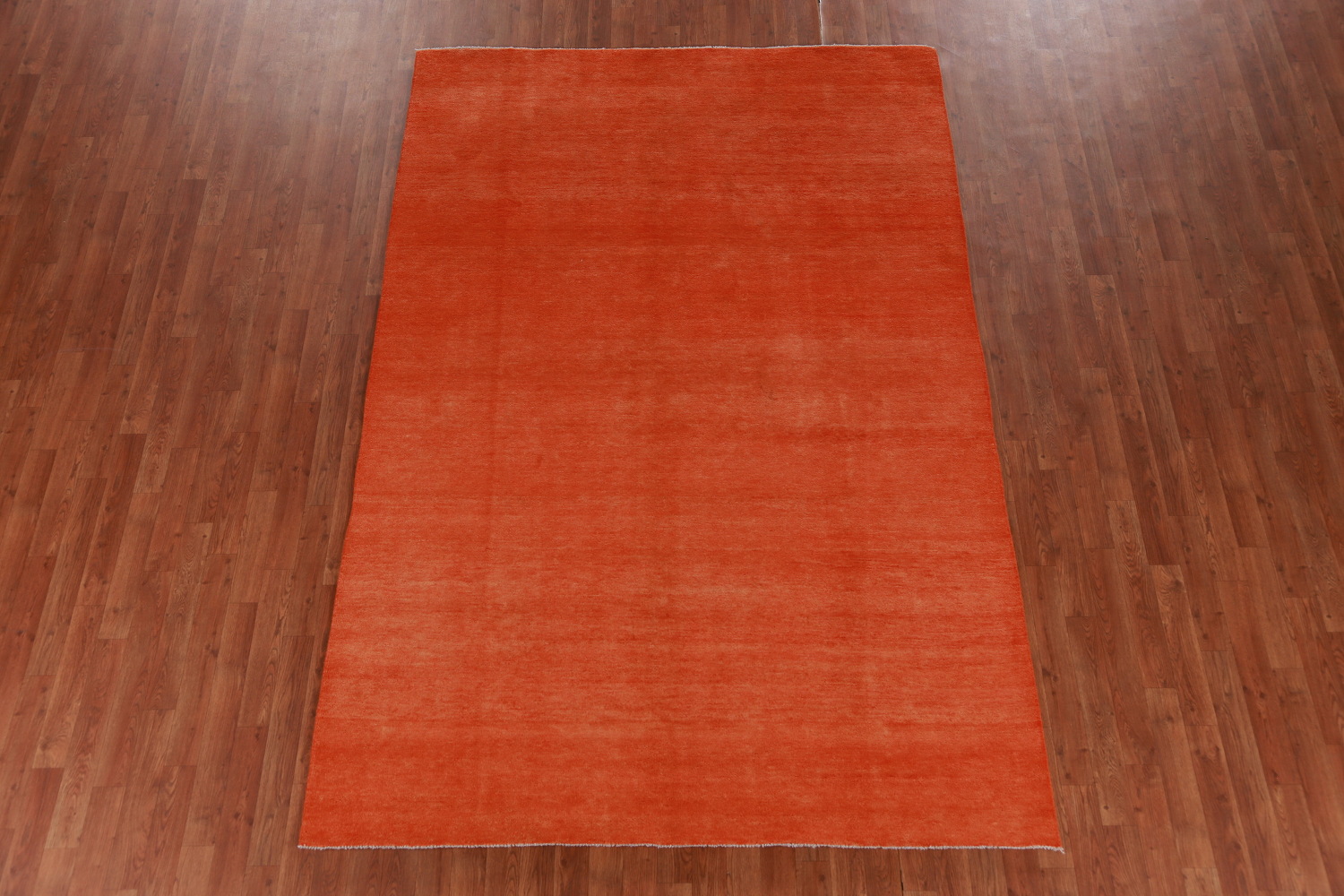 Orange Wool Modern Gabbeh Vegetable Dye Area Rug 6x9