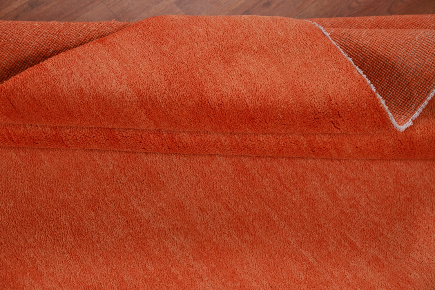 Orange Wool Modern Gabbeh Vegetable Dye Area Rug 6x9