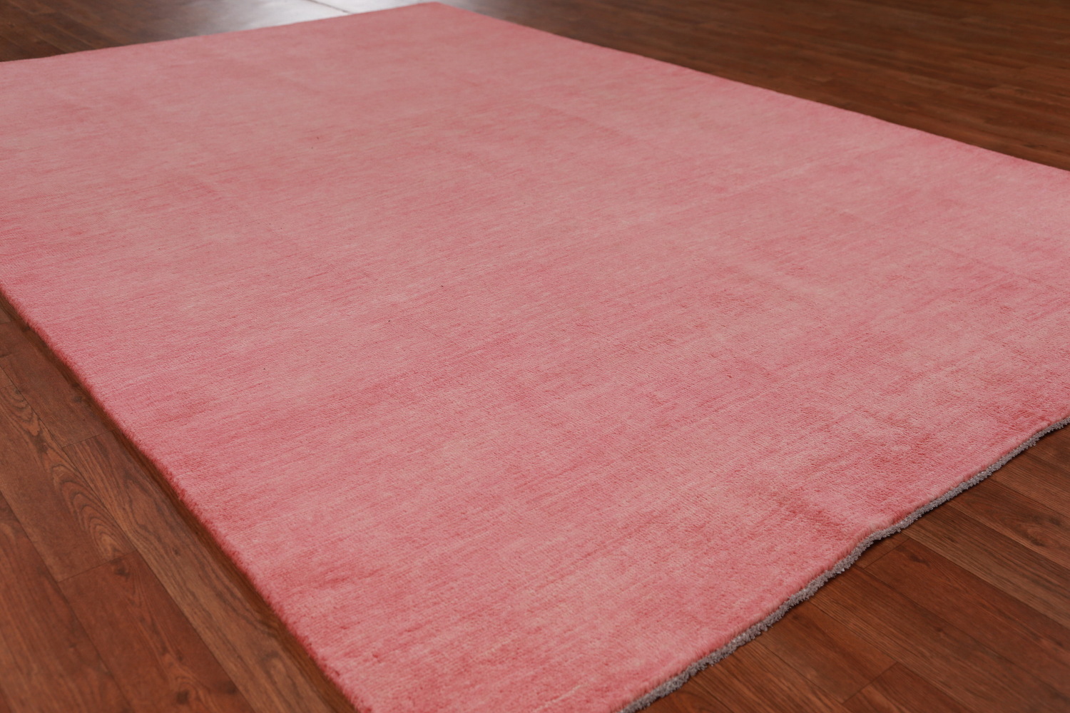 Modern Pink Solid Gabbeh Vegetable Dye Area Rug 6x9