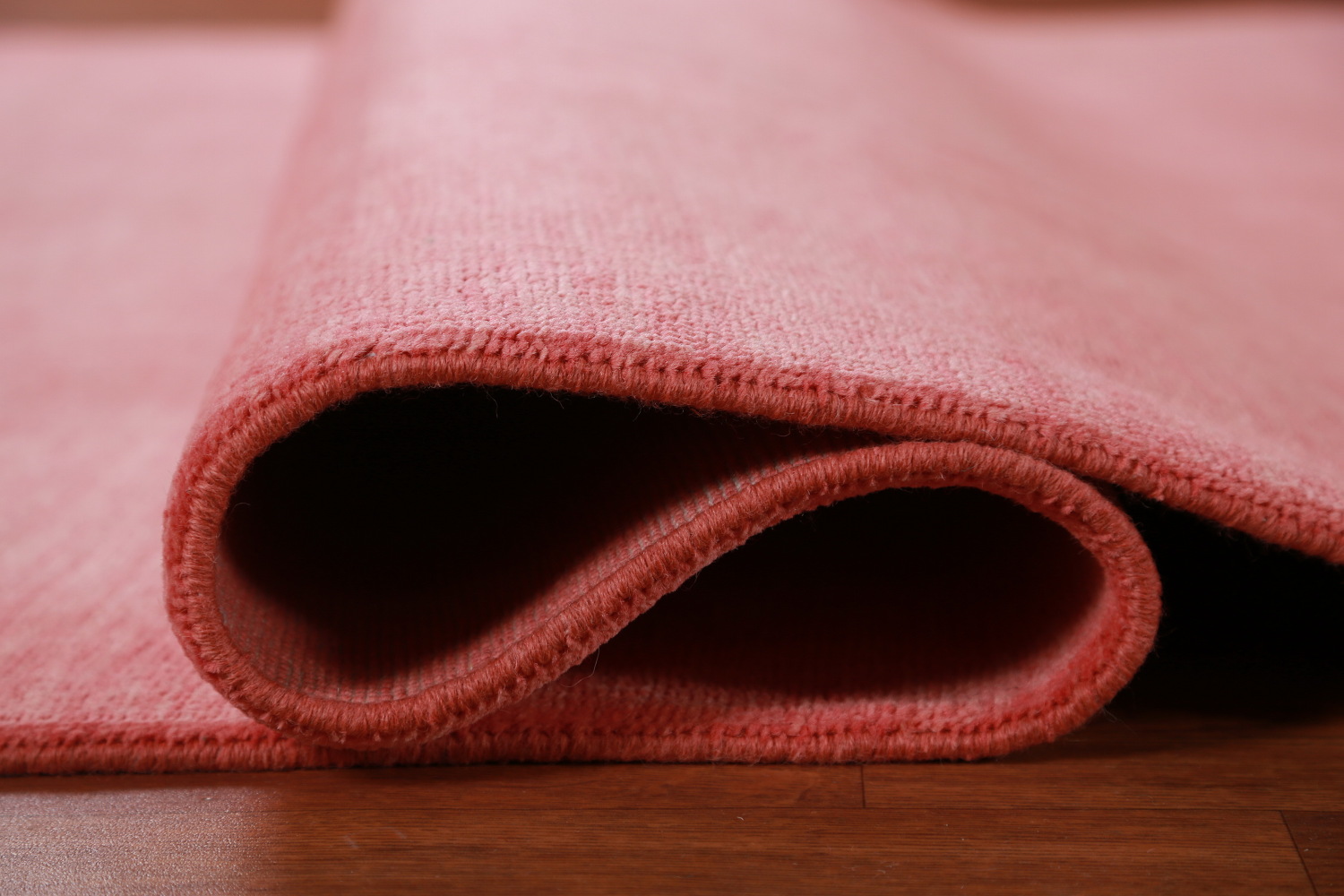 Modern Pink Solid Gabbeh Vegetable Dye Area Rug 6x9