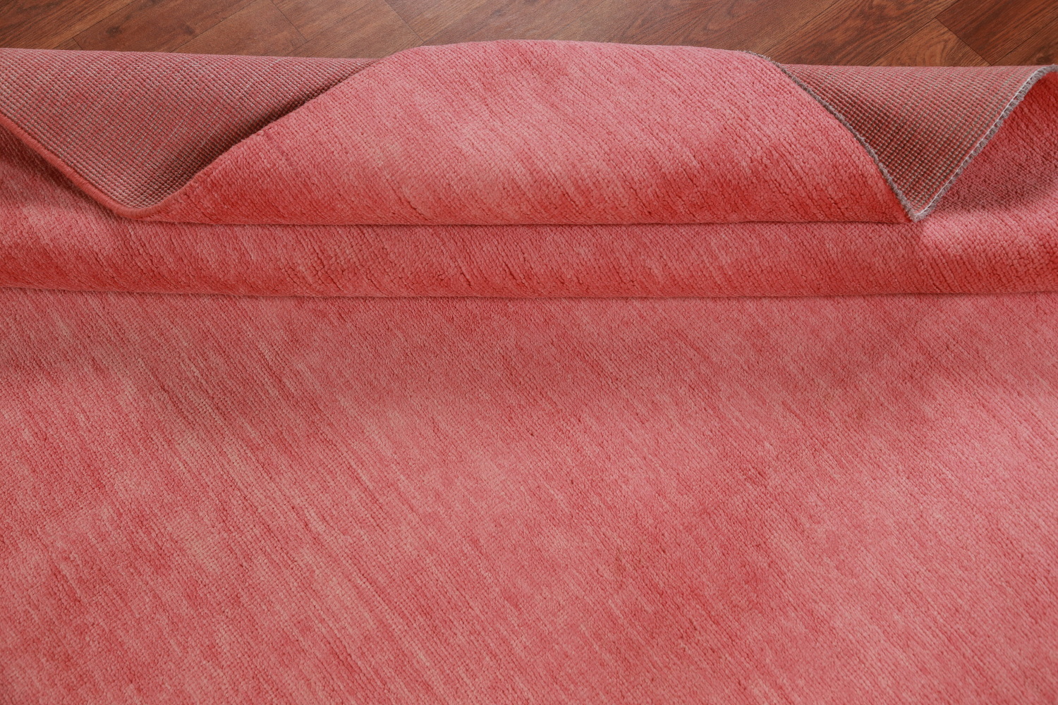 Modern Pink Solid Gabbeh Vegetable Dye Area Rug 6x9