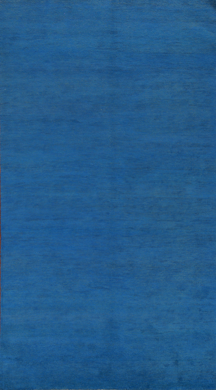 Vegetable Dye Blue Gabbeh Persian Area Rug 5x10