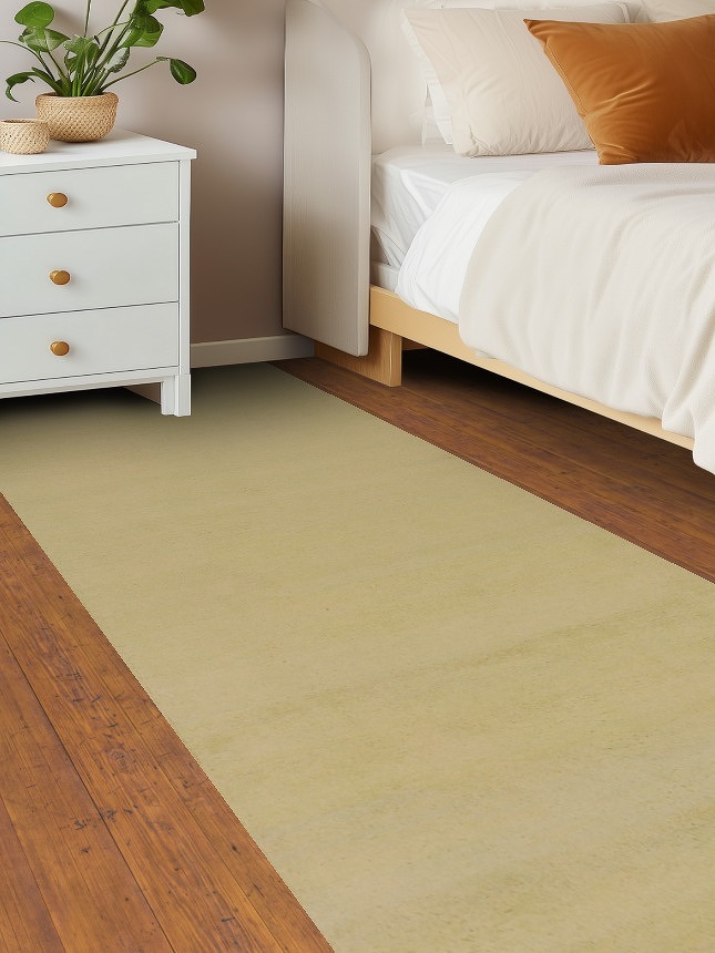 Pistachio Green Wool Gabbeh Persian Runner Rug 3x8