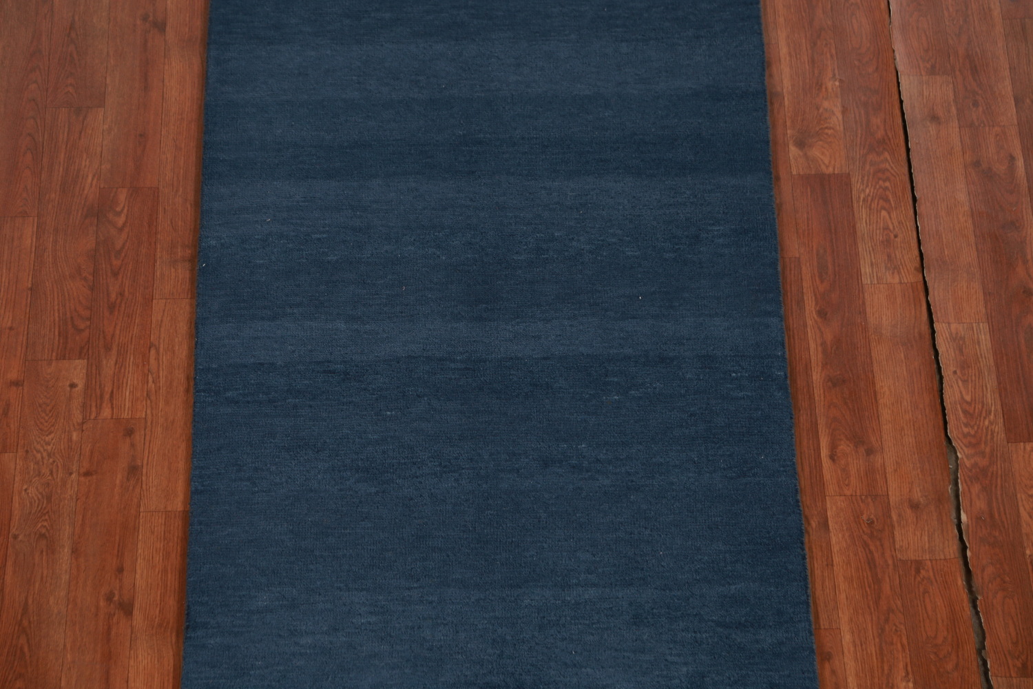 Navy Blue Modern Gabbeh Vegetable Dye Runner Rug 3x8