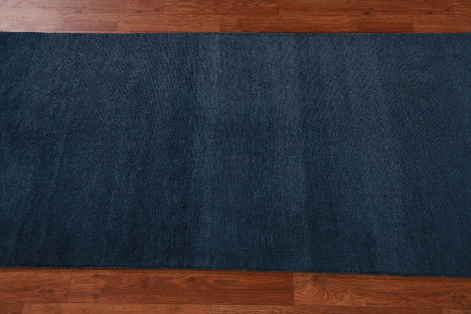 Navy Blue Modern Gabbeh Vegetable Dye Runner Rug 3x8