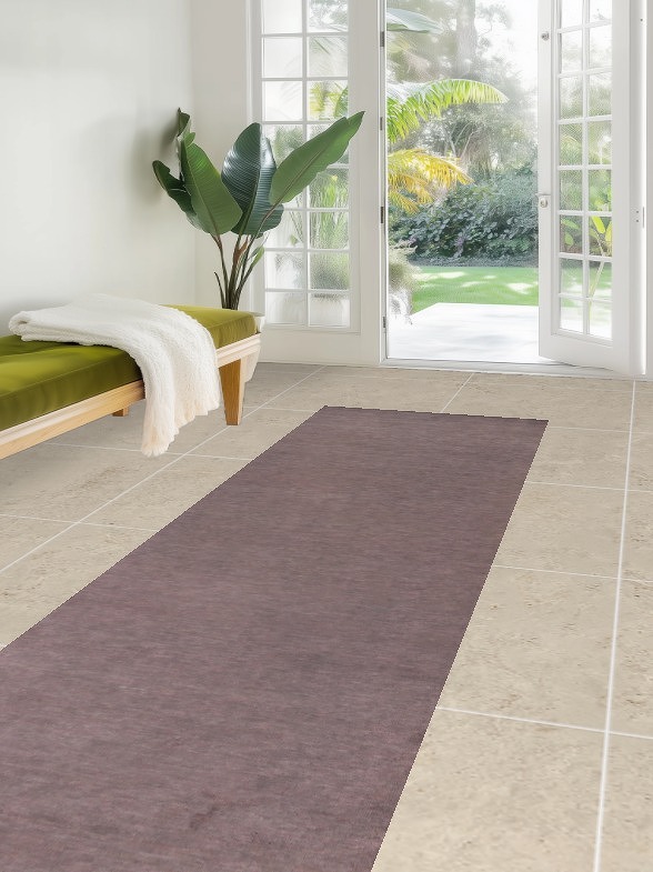 Modern Wool Purple Gabbeh Vegetable Dye Runner Rug 3x10