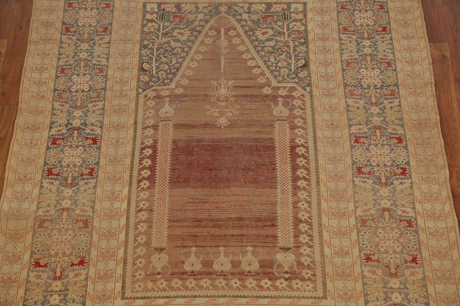 Pre-1900 Antique Vegetable Dye Silk Anatolian Turkish Rug 4x6