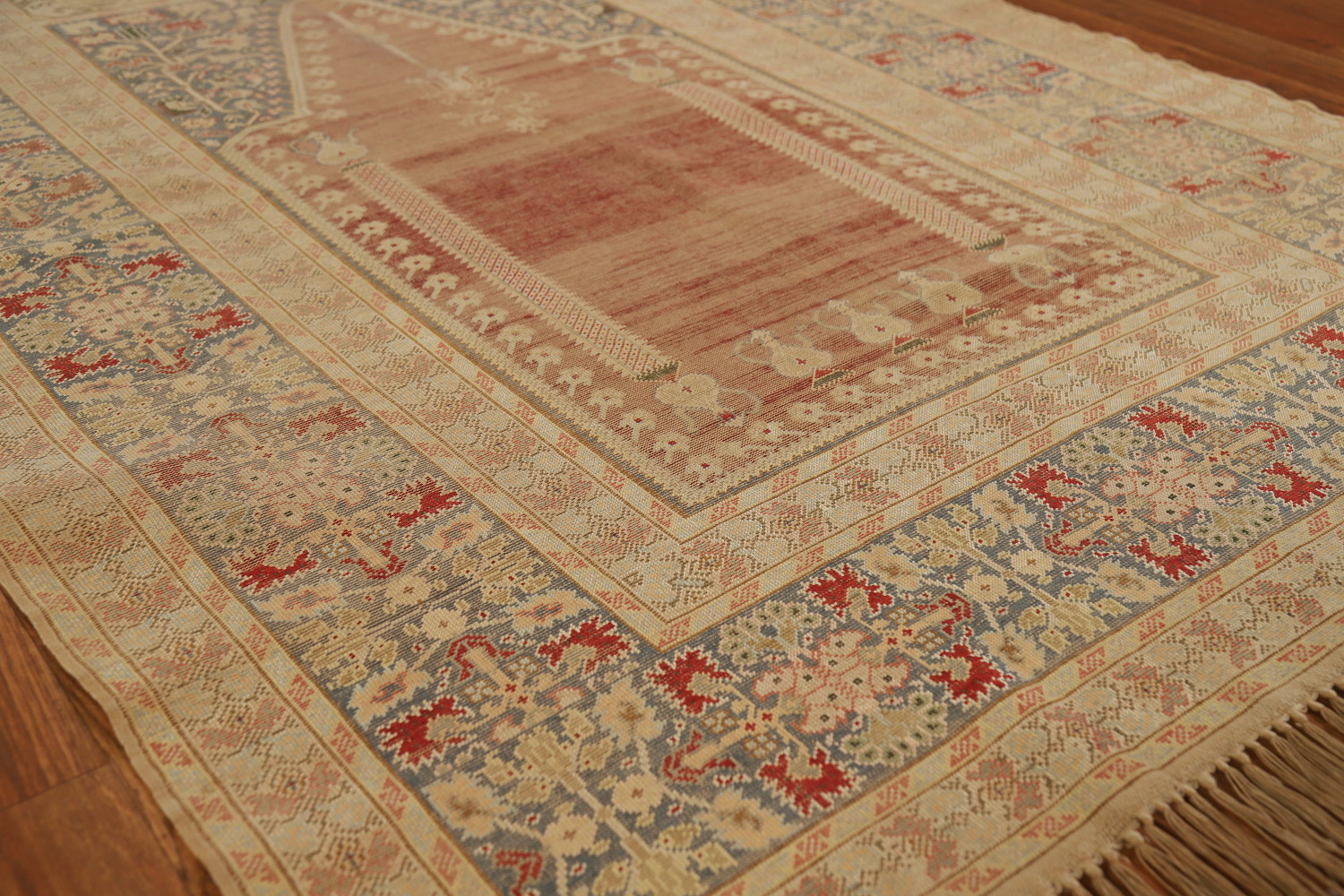 Pre-1900 Antique Vegetable Dye Silk Anatolian Turkish Rug 4x6