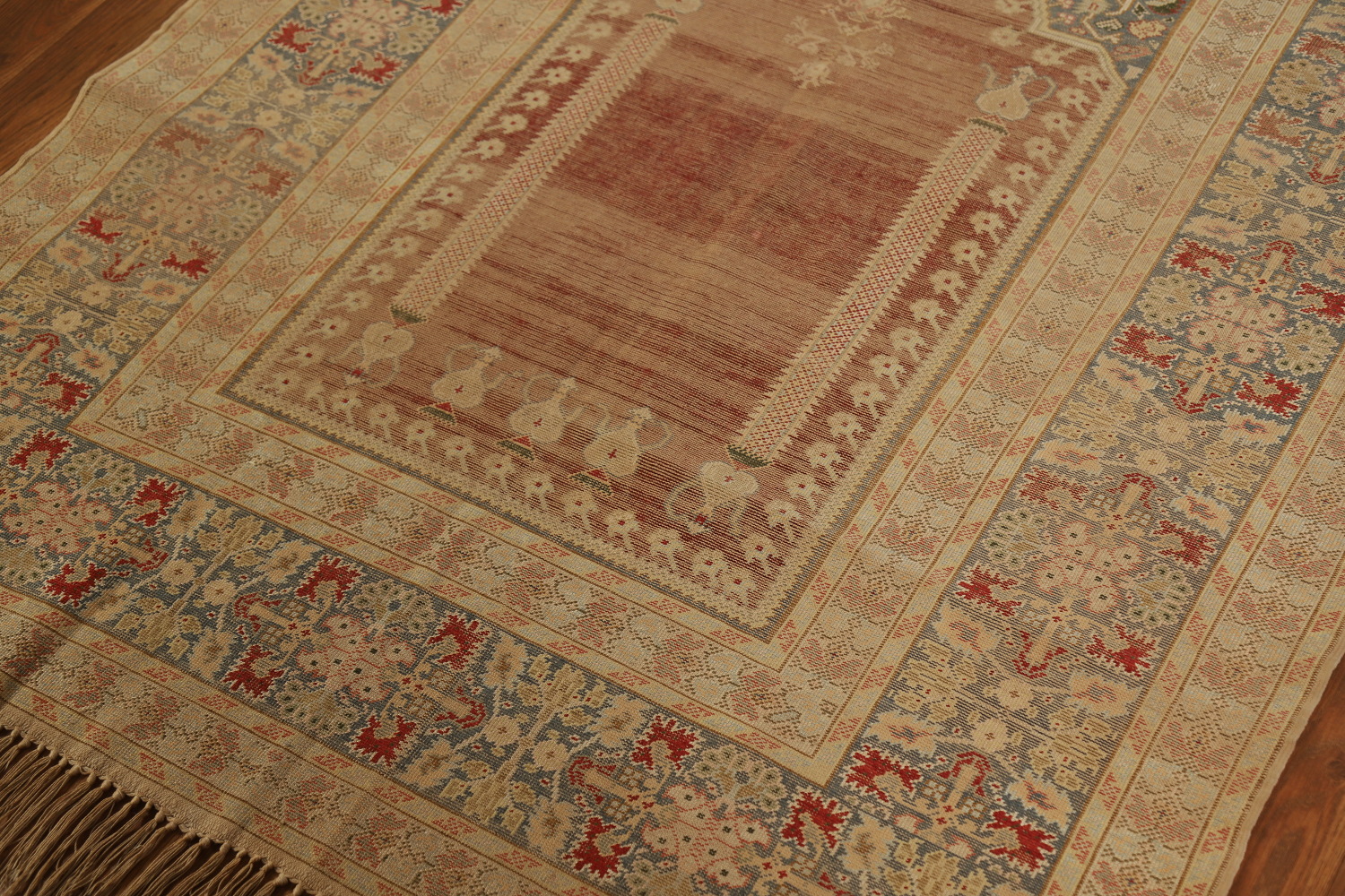 Pre-1900 Antique Vegetable Dye Silk Anatolian Turkish Rug 4x6
