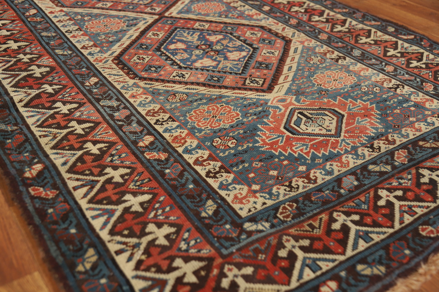 Pre-1900 Antique Kazak Oriental Rug 4x8