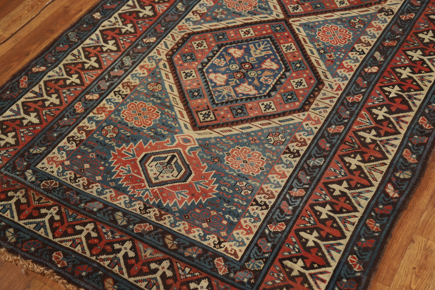Pre-1900 Antique Kazak Oriental Rug 4x8