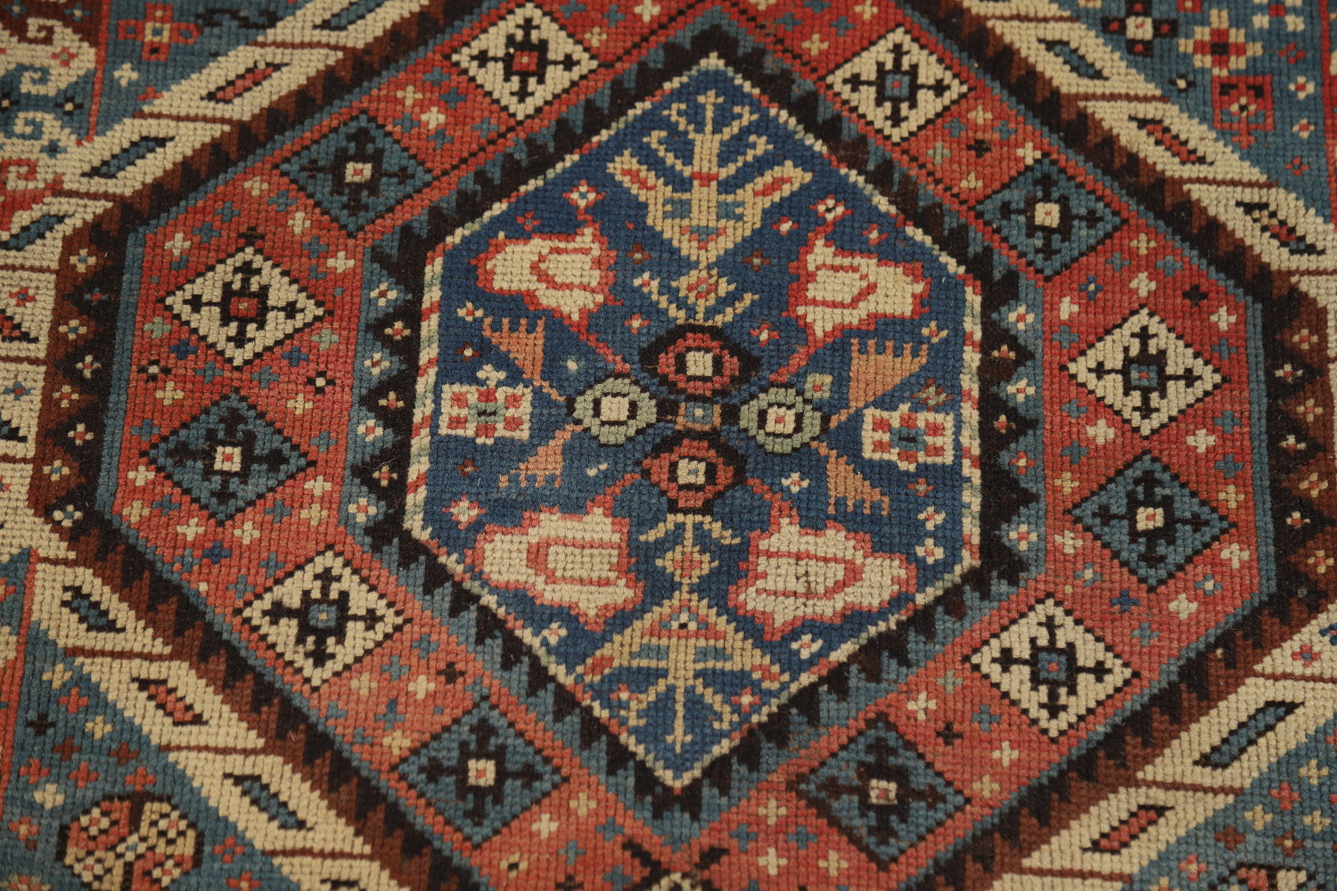 Pre-1900 Antique Kazak Oriental Rug 4x8