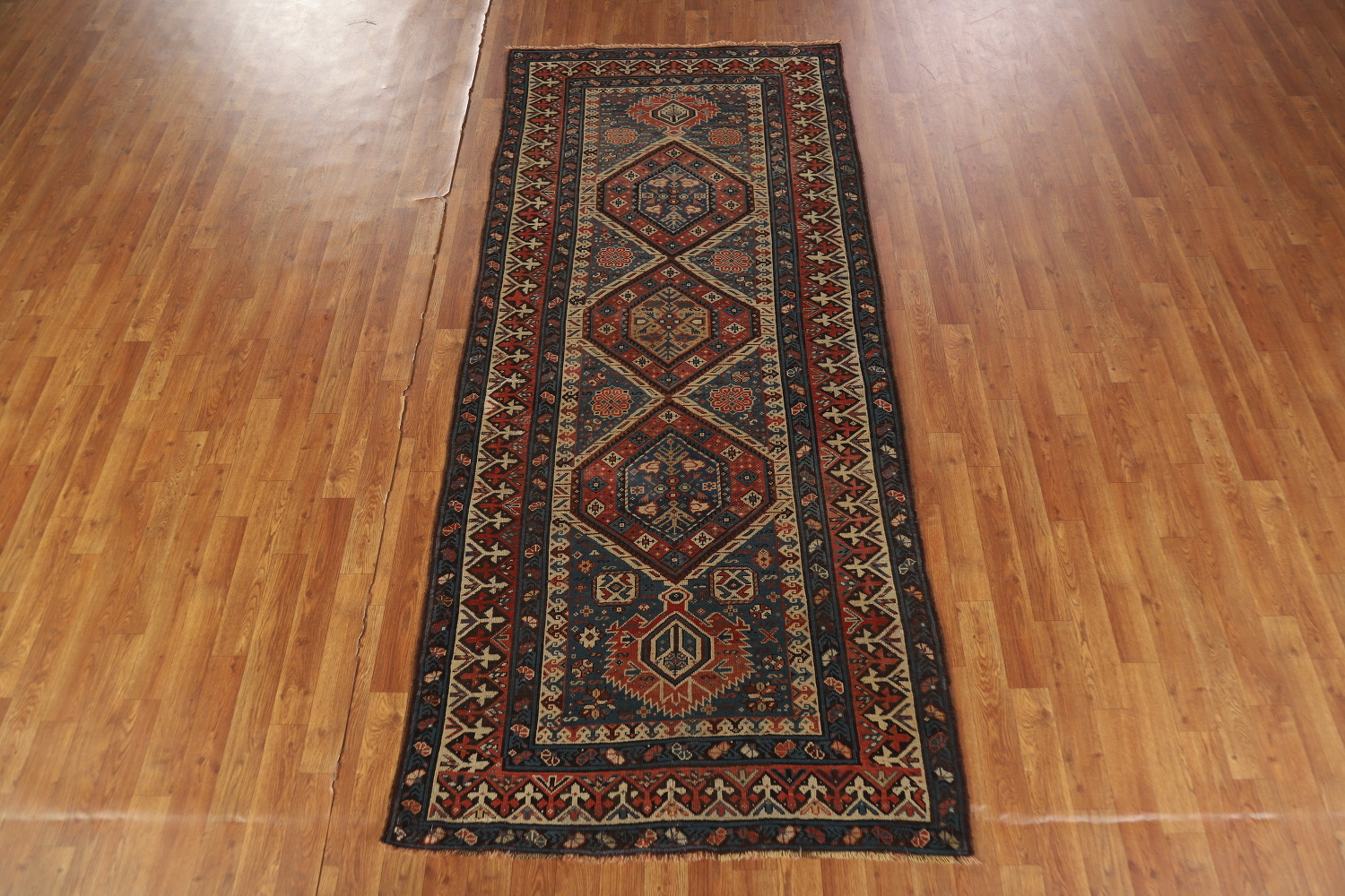 Pre-1900 Antique Kazak Oriental Rug 4x8