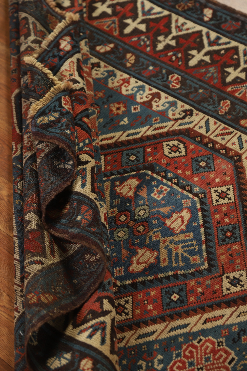 Pre-1900 Antique Kazak Oriental Rug 4x8