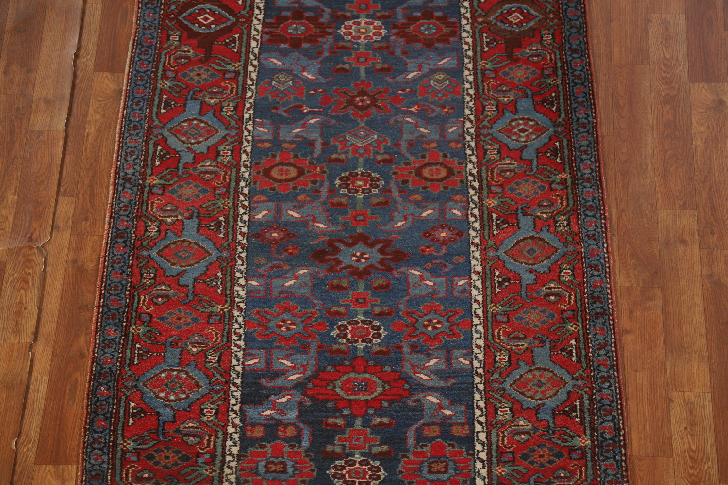Antique Vegetable Dye Heriz Bakhshayesh Persian Runner Rug 3x16