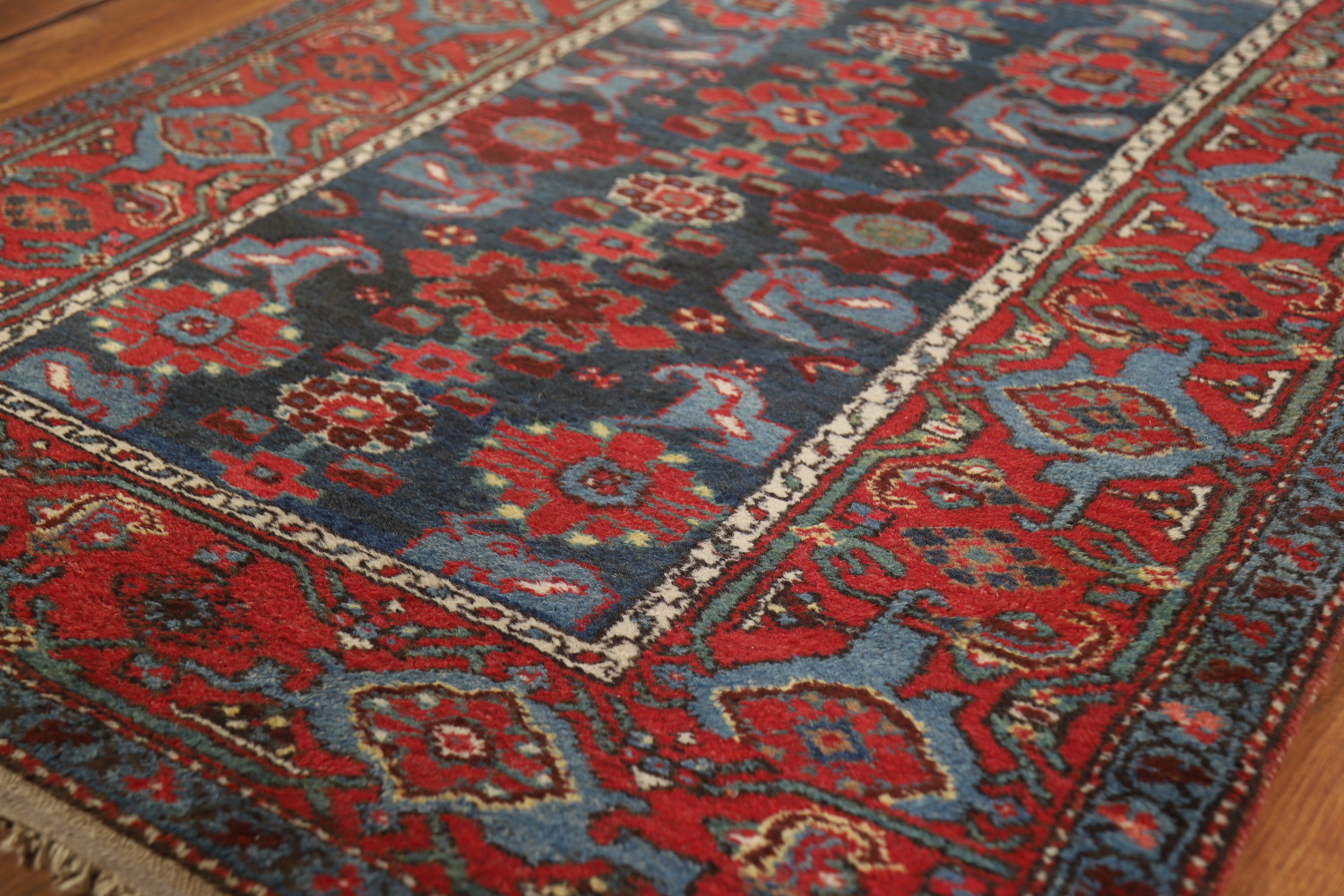 Antique Vegetable Dye Heriz Bakhshayesh Persian Runner Rug 3x16