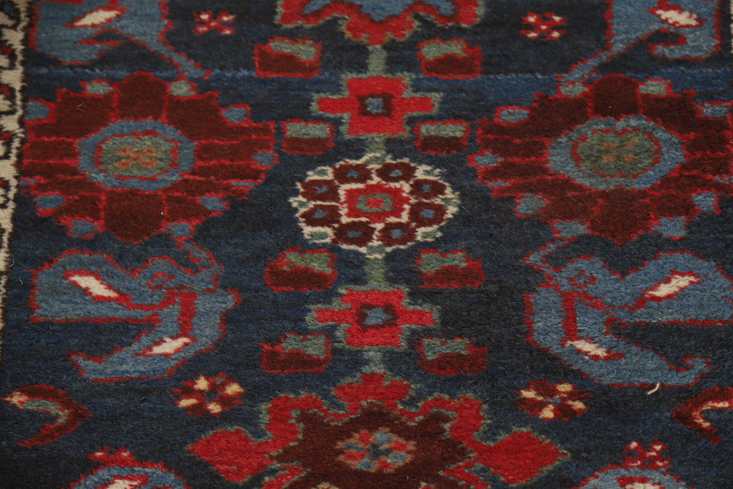 Antique Vegetable Dye Heriz Bakhshayesh Persian Runner Rug 3x16